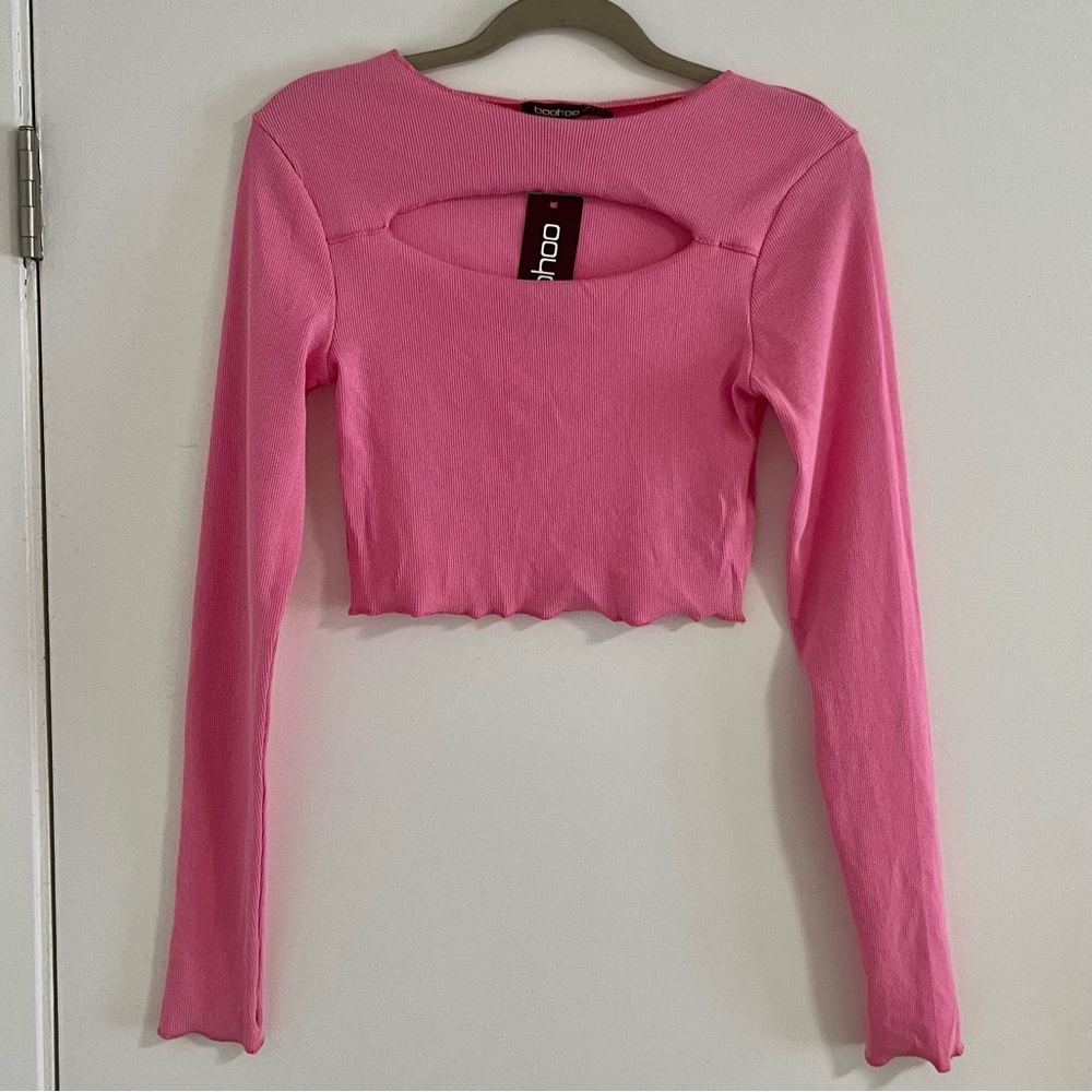 Boohoo Bubble Gum Pink Crop Top